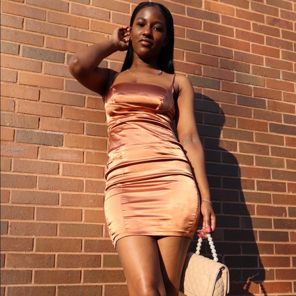 Copper Fashion Nova Dress - Picture 2 of 4
